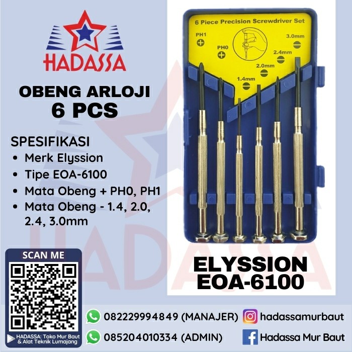 Obeng Arloji 6 Pcs Elyssion EOA-6100