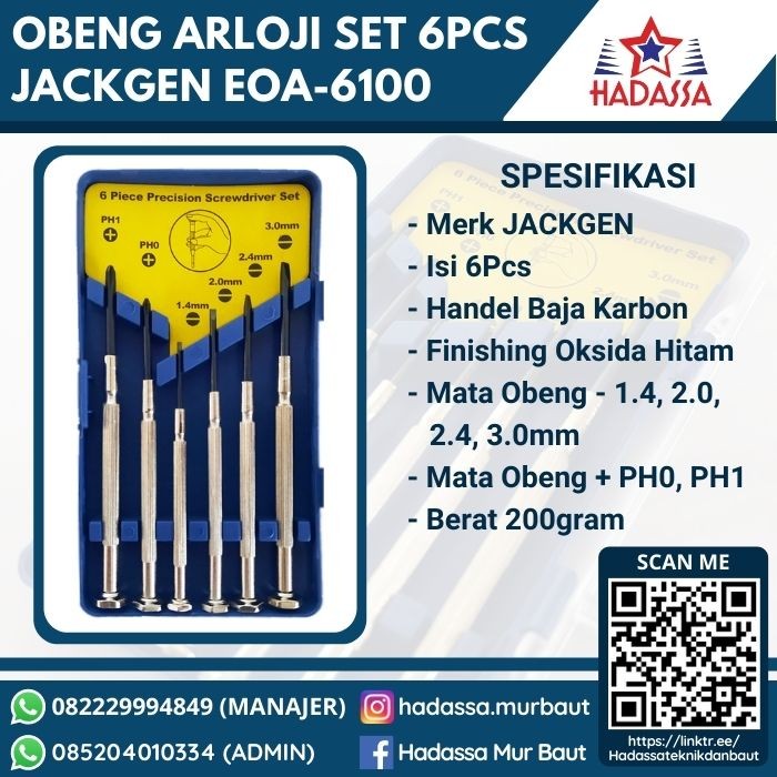 Obeng Arloji Set 6Pcs JACKGEN EOA-6100