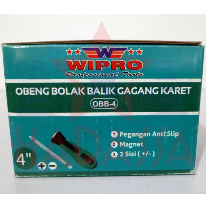 Obeng Bolak Balik Hijau 4Inci Wipro OBB-4 5