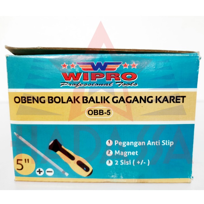 Obeng Bolak Balik Kuning 5 Inci Wipro OBB-5 5