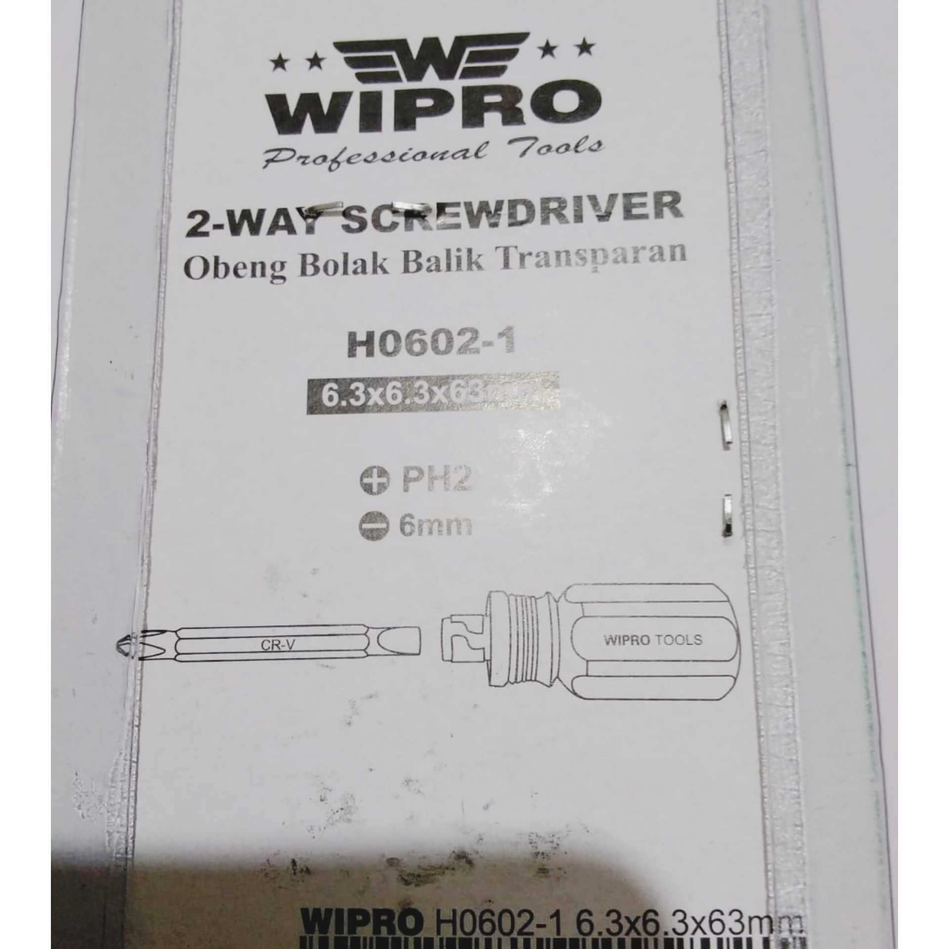 Obeng Bolak Balik Transparan Wipro H0602-1 3