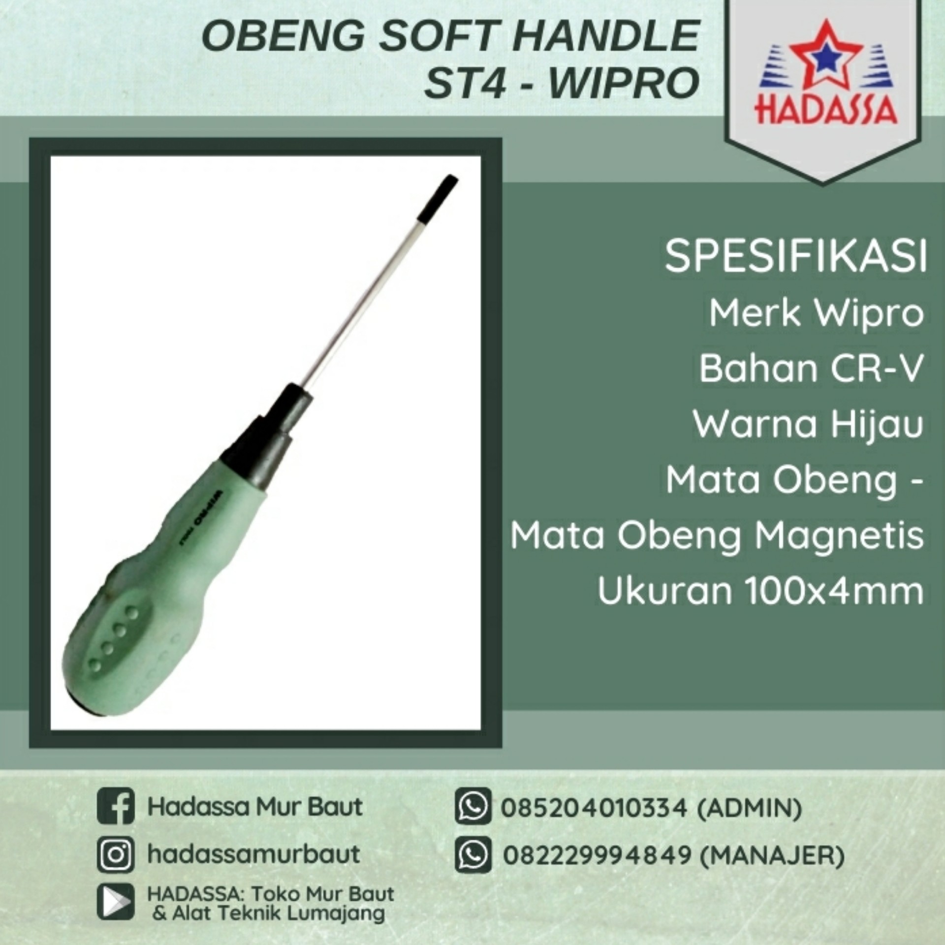 Obeng Soft Handle ST4- WIPRO