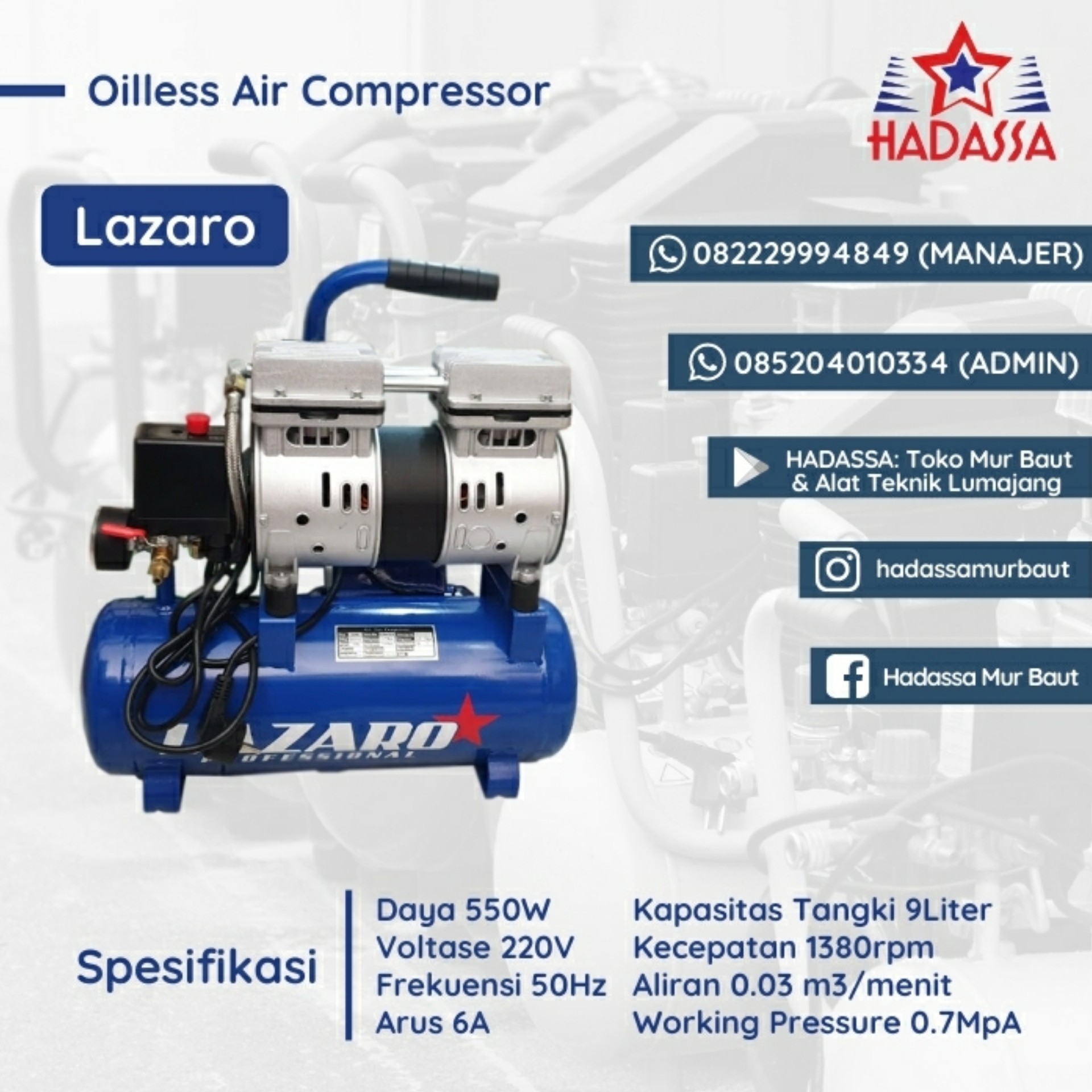 Oilless Air Compressor Lazaro