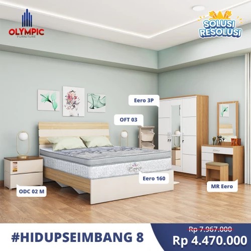 Olympic Hidup Seimbang 8  Lemari Baju 3PMeja Rias Springbed Drawer