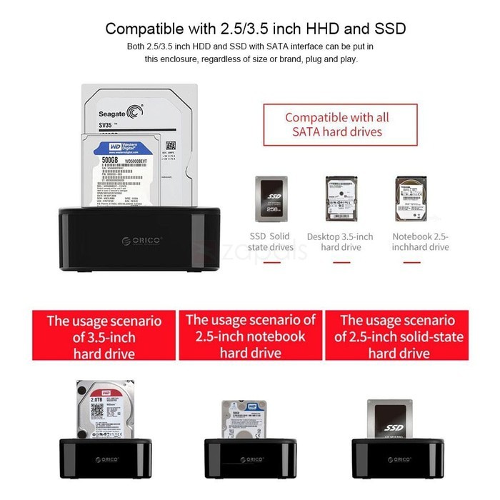 Orico HDD SSD Clone Dual Bay 6228US3 5