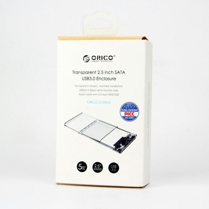 Orico Transparant Case Sata USB Enclosure 4