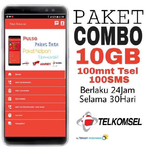 PAKET COMBO 10GB 100mnt Tsel 100SMS