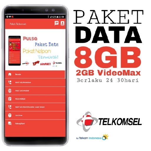 PAKET DATA 8GB KARTU AS