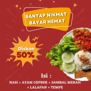 PAKET HEMAT AYAM GEPREK MERAH