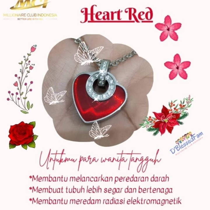 PENDANT MCI HEART RED 3