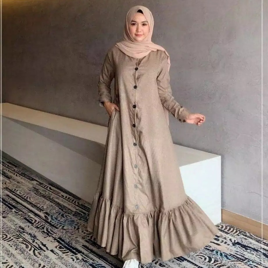 PEONI DRESS MOSCREPE BAJU GAMIS REMAJA MAXI MIRANA PREMIUM