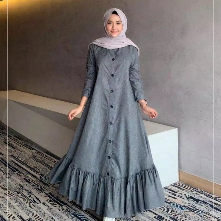 PEONI DRESS MOSCREPE BAJU GAMIS REMAJA MAXI MIRANA PREMIUM 2