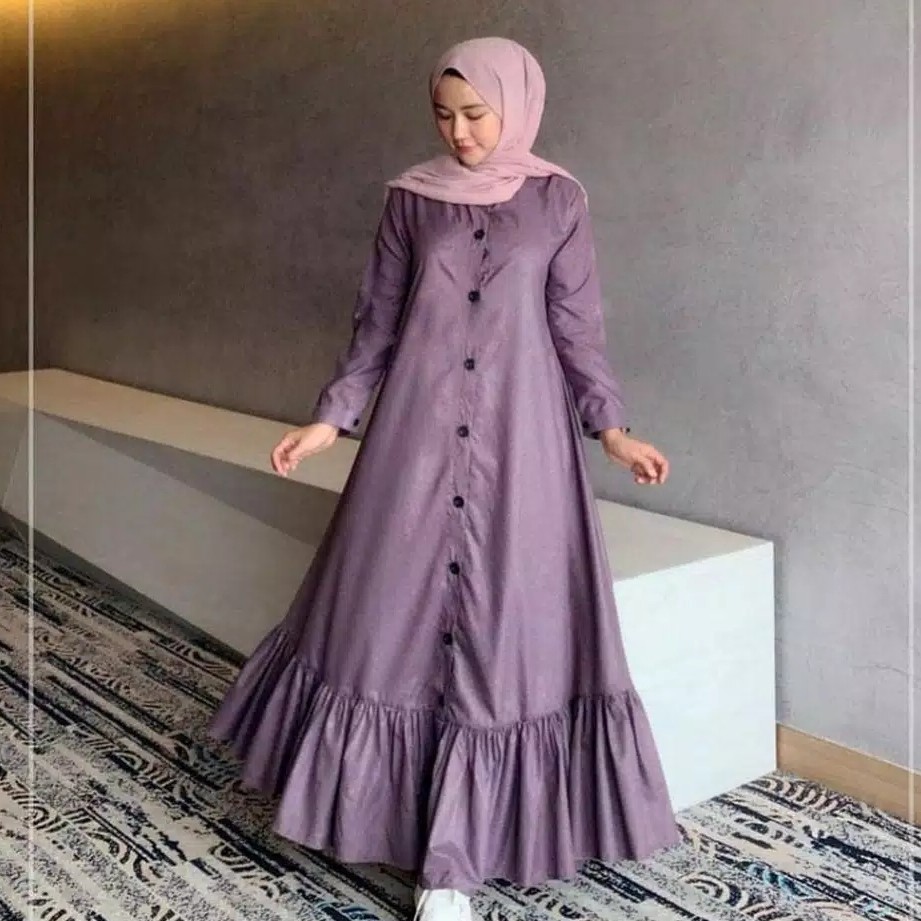 PEONI DRESS MOSCREPE BAJU GAMIS REMAJA MAXI MIRANA PREMIUM 3