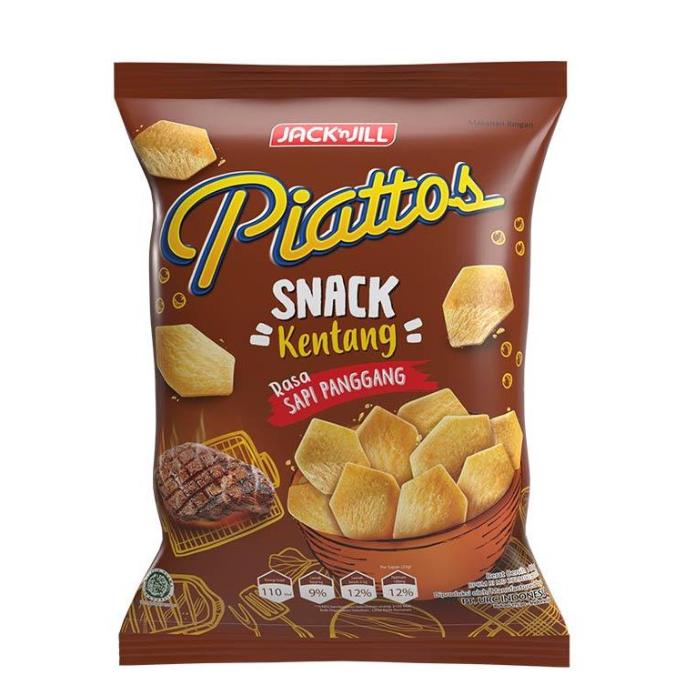 PIATTOS SNACK KENTANG SAPI PANGGANG 50 GR