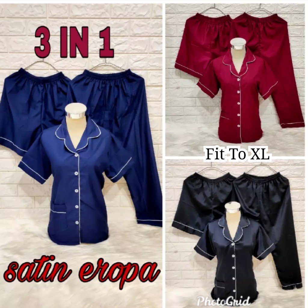 PIYAMA CP 3 IN 1 SATIN EROPA FIT TO XL