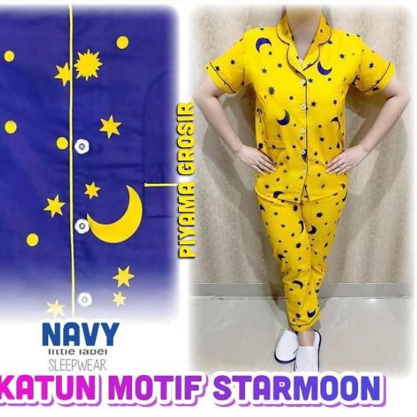 PIYAMA CP STAR MOON KATUN JEPANG FIT TO XL