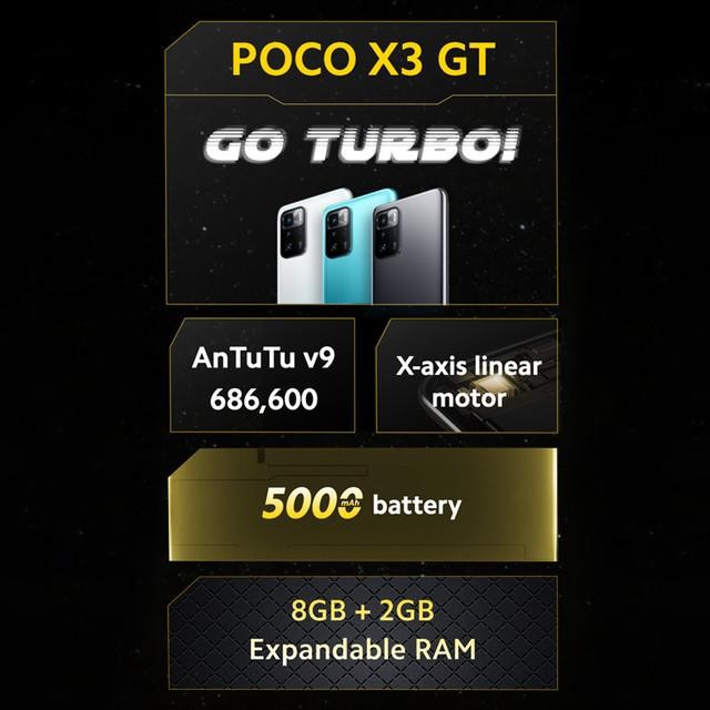 POCO X3 GT 8GB256GB 6nm Dimensity1100 64MP Triple Kamera Layar 4
