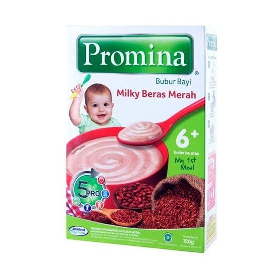 PROMINA Bubur Bayi 6 Milky Beras Merah 120 g - Sereal 