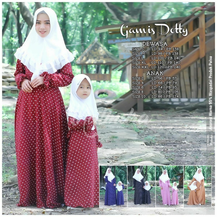 PROMO DISKON DOTTY Gamis Anak Polkadot Ori Nalindra