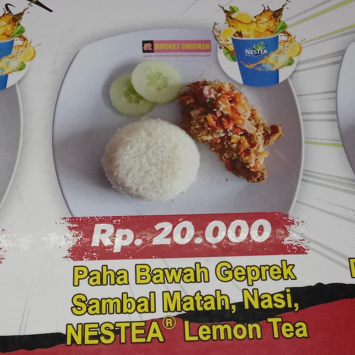 Paha Bawah Geprek Sambal Matan Nasi Nestea Lemon Tea