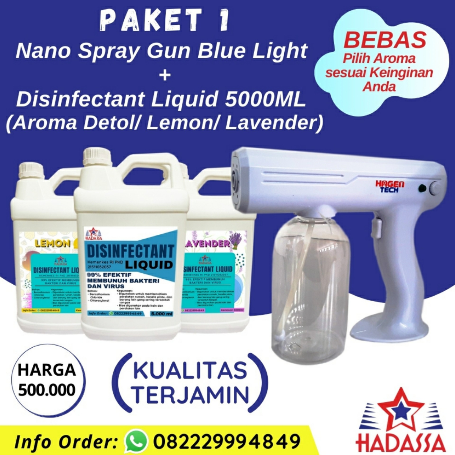 Paket Nano Spray dan Disinfektan 5L