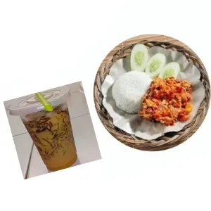 Paket Ayam Geprek Es Capcin Capucino Cincau Pawon MakE 