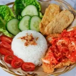 Paket Ayam Penyet Sambel Merah