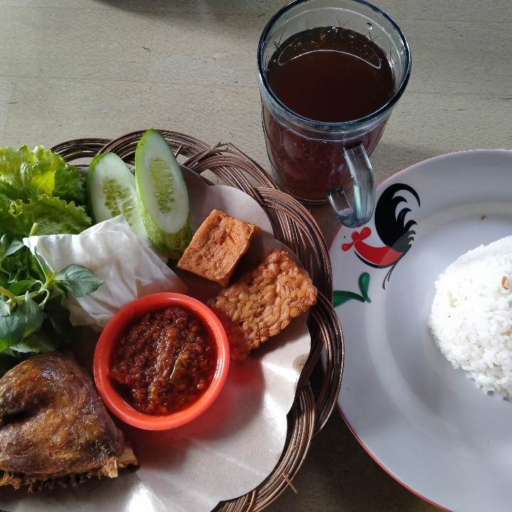 Paket Bebek Goreng Ukuran M Nasi Tahu Tempe Lalapan Sambal Air Tawar