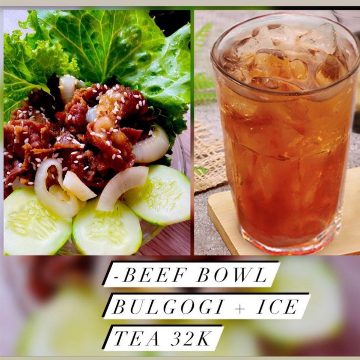 Paket Beef Bulgogi Dan Ice Tea