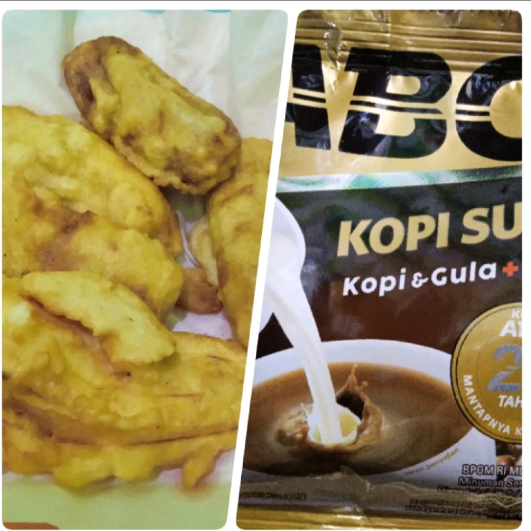 Paket Cemilan Pisang Goreng isi 5 Dan Kopi ABC Susu