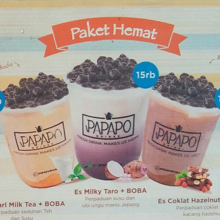 Paket Es Coklat Hazelnut Plus BOBA