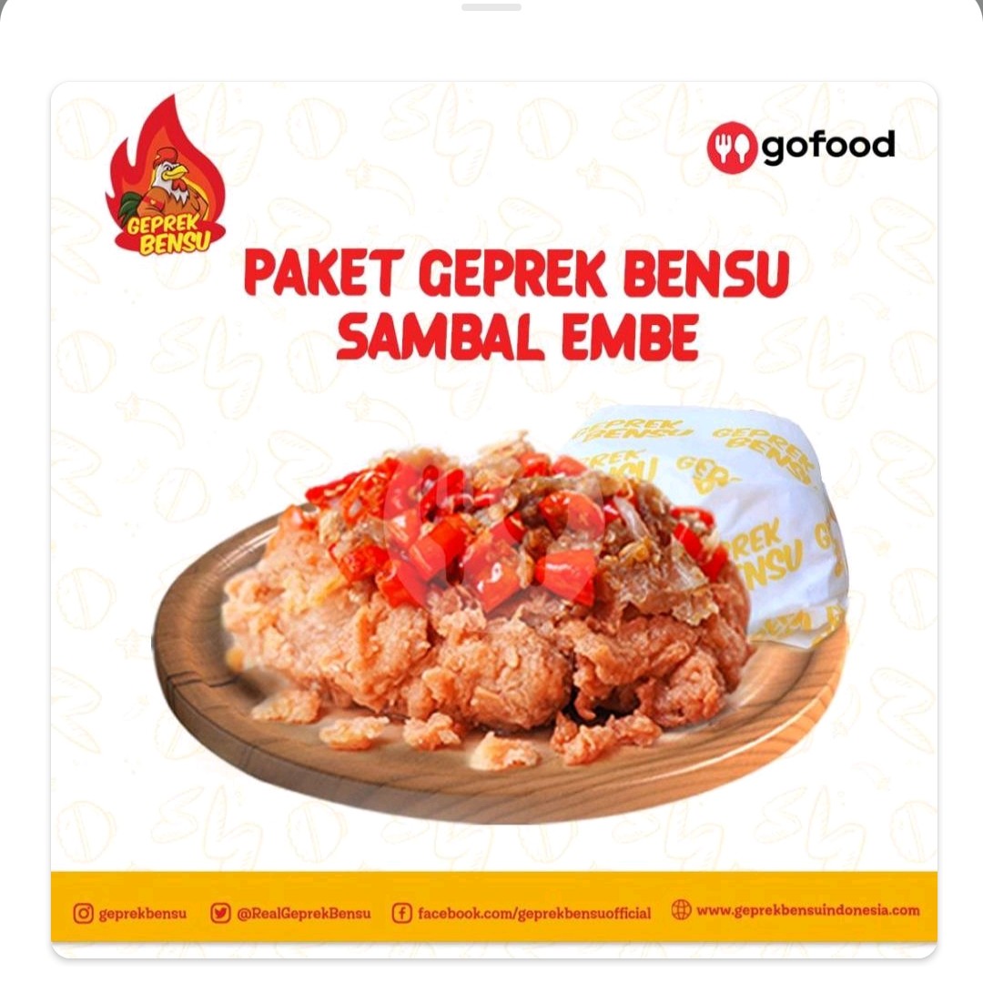 Paket Geprek Bensu Sambal Embe