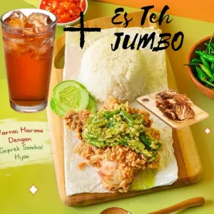 Paket Geprek SAMBAL IJO ES TEH JUMBO UK 22oz