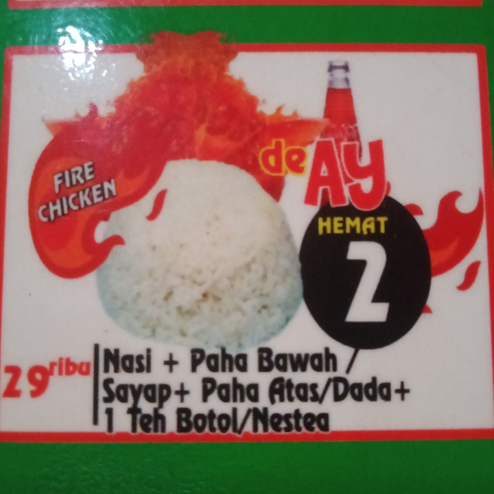 Paket Hemat De AY Fire Chicken 2