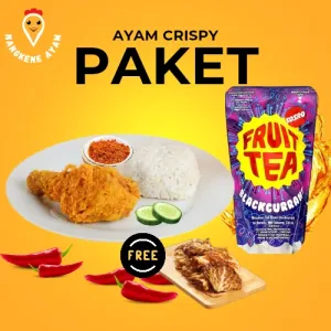 Paket Kene 1 Ayam Crispy ES TEH JUMBO UK 22oz