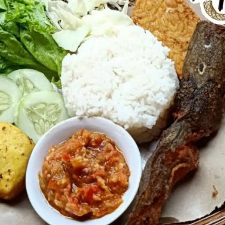 Paket Komplet Nasi Megono Lele Bakar Jumbo Sambel Tauge Es Teh 