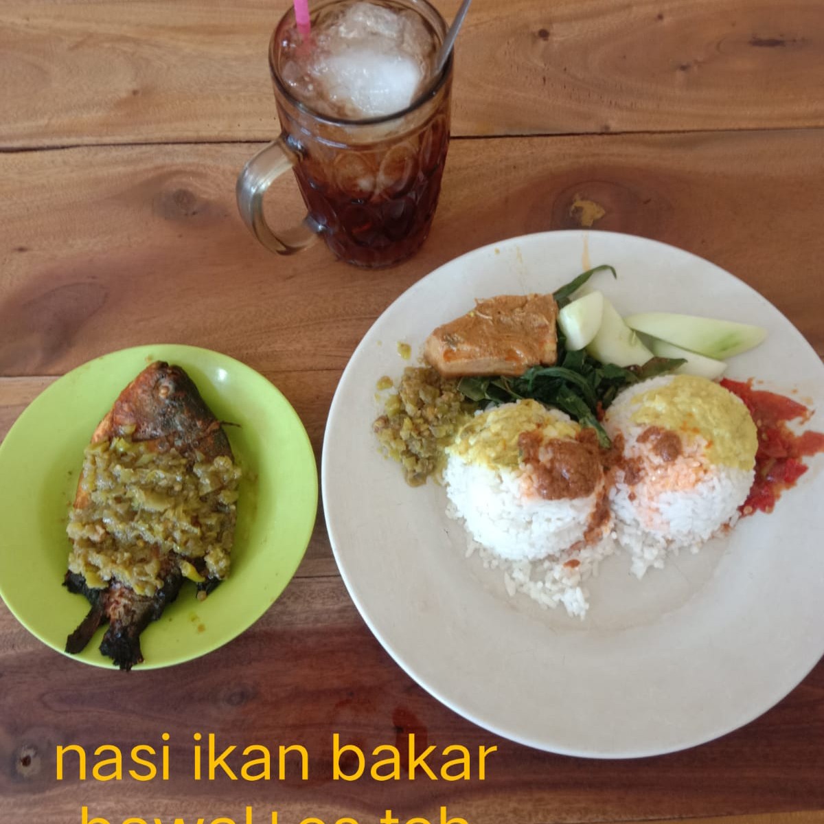 Paket Nasi Ikan Bawal Bakar Dan Teh Manis