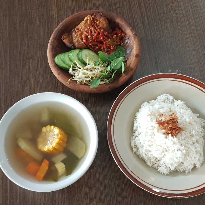 Paket Nasi Sayur Asem Pecak Panggang