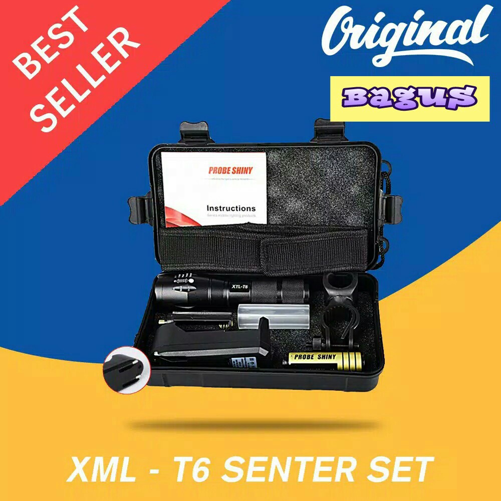 Paket Senter taff-LED E17 LED Tactical XML - T6 8000 Lumens