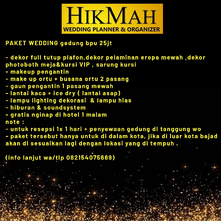 Paket Wedding Gedung 25jt