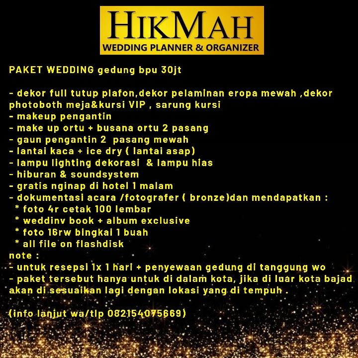 Paket Wedding Gedung 30jt