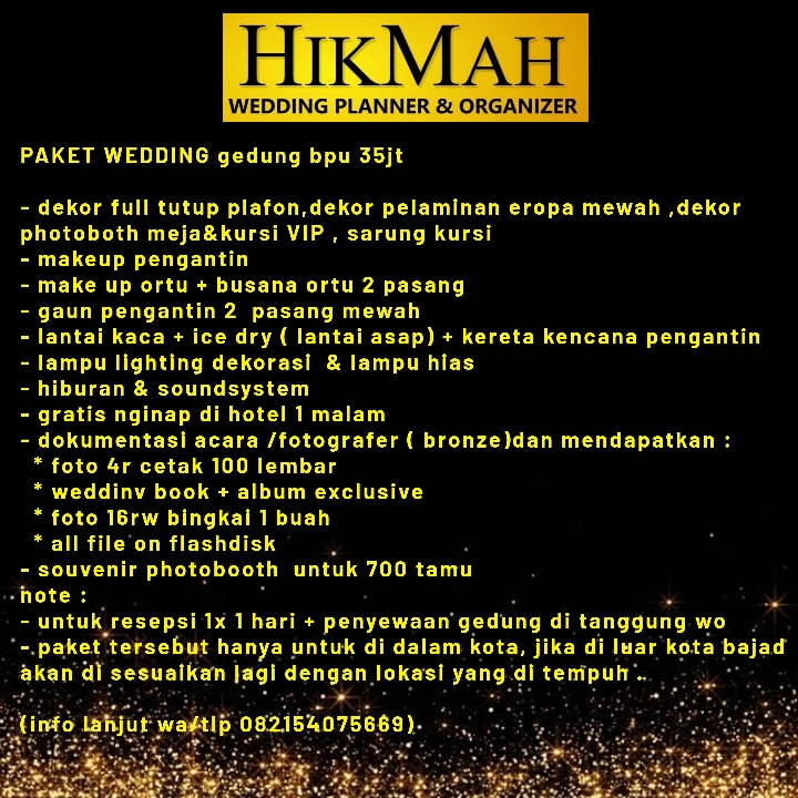 Paket Wedding Gedung 35jt 