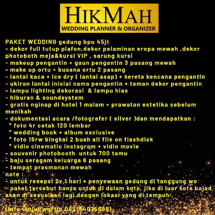 Paket Wedding Gedung 45jt