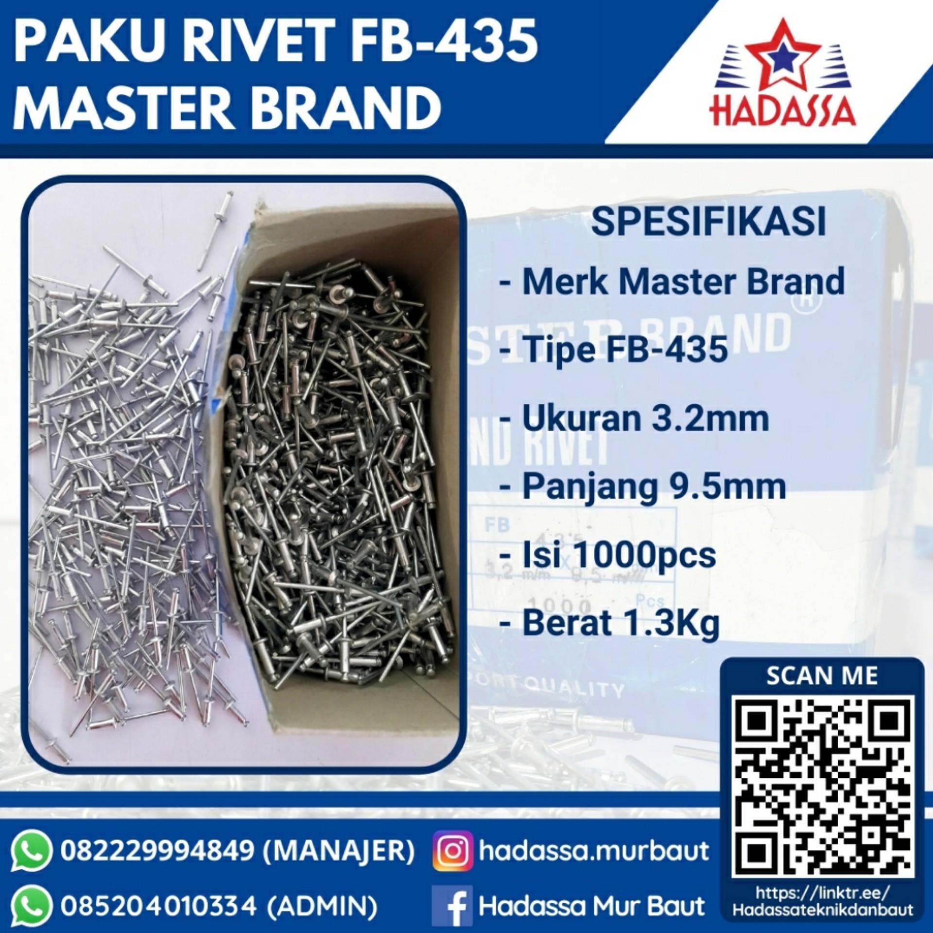 Paku Rivet FB-435 Master Brand