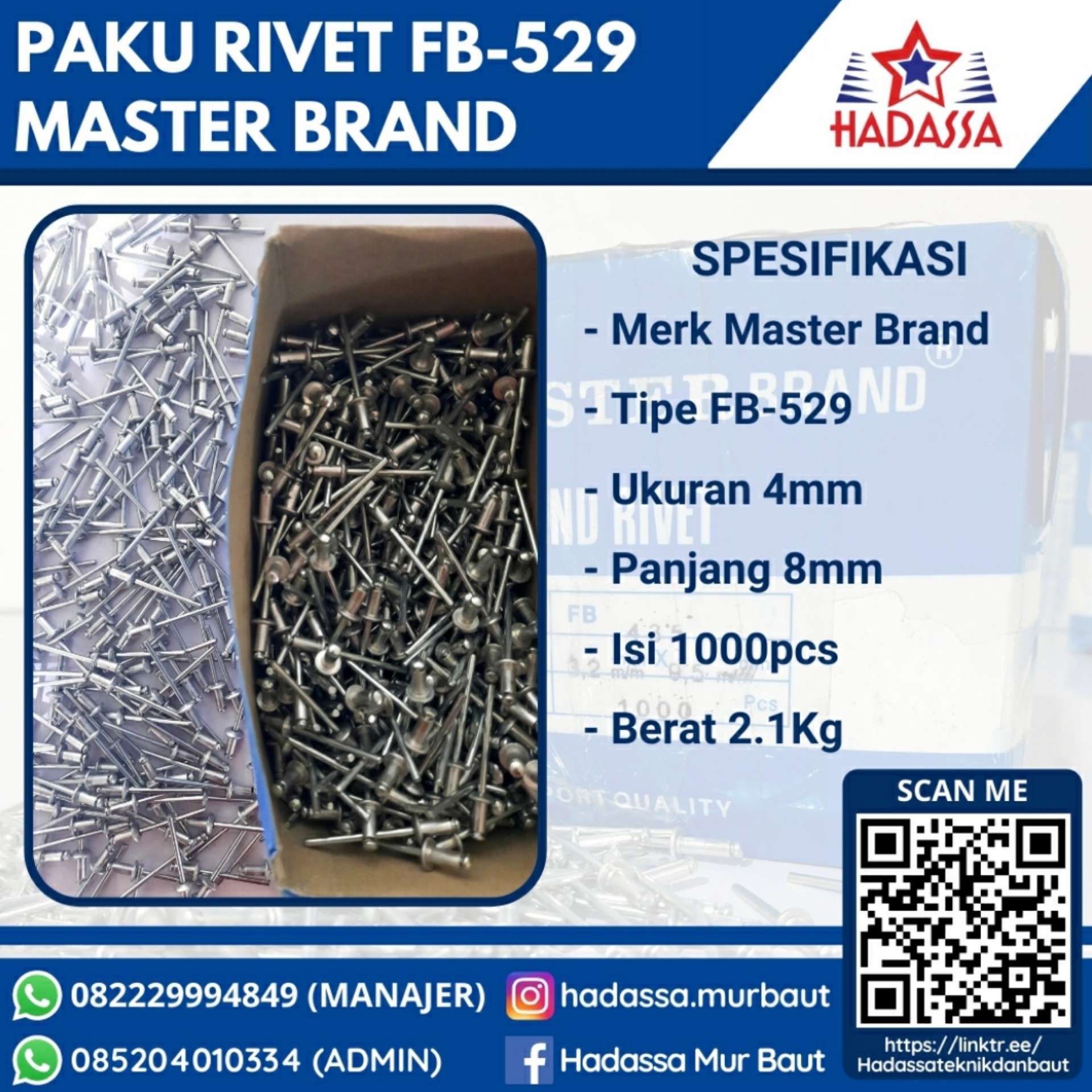 Paku Rivet FB-529 Master Brand