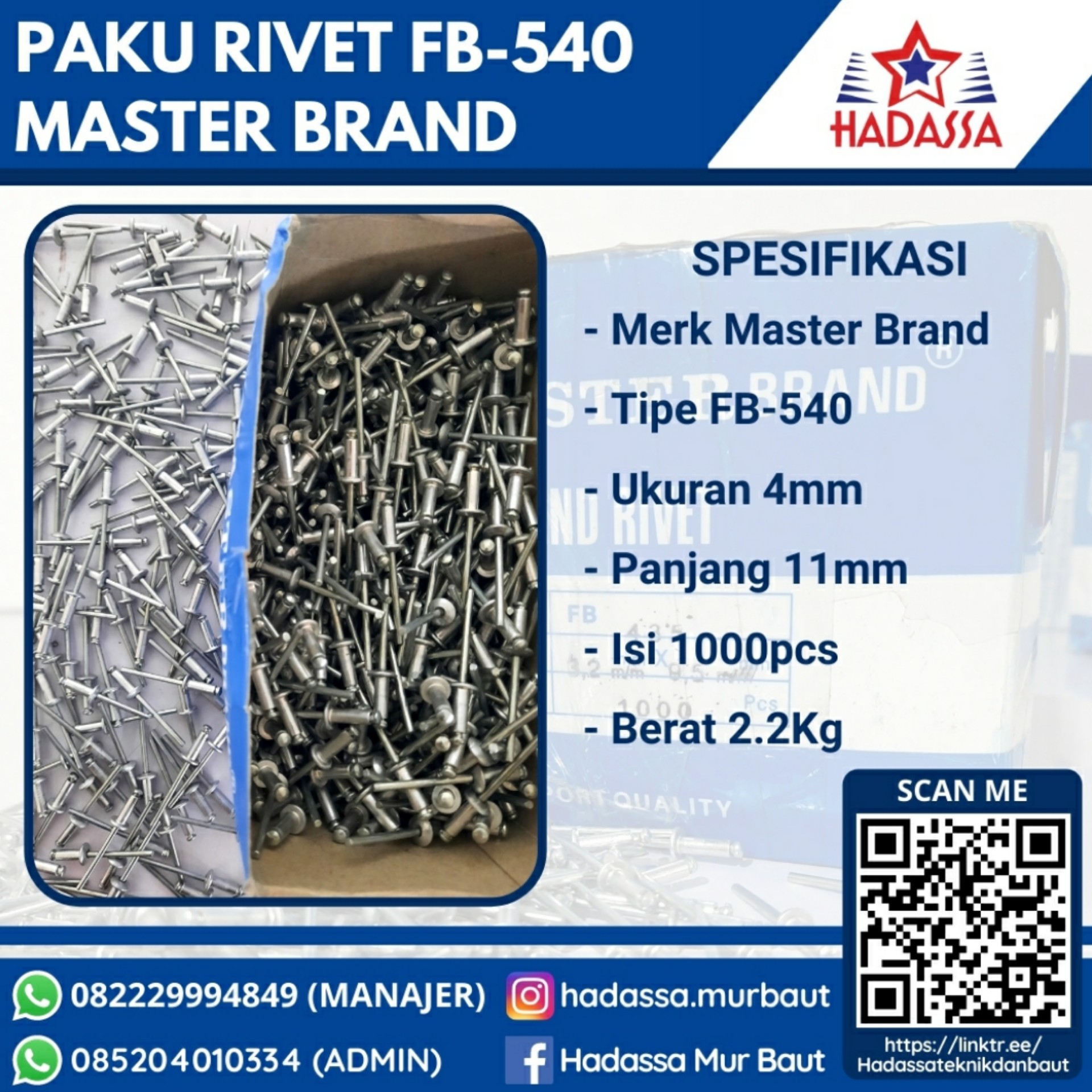 Paku Rivet FB-540 Master Brand