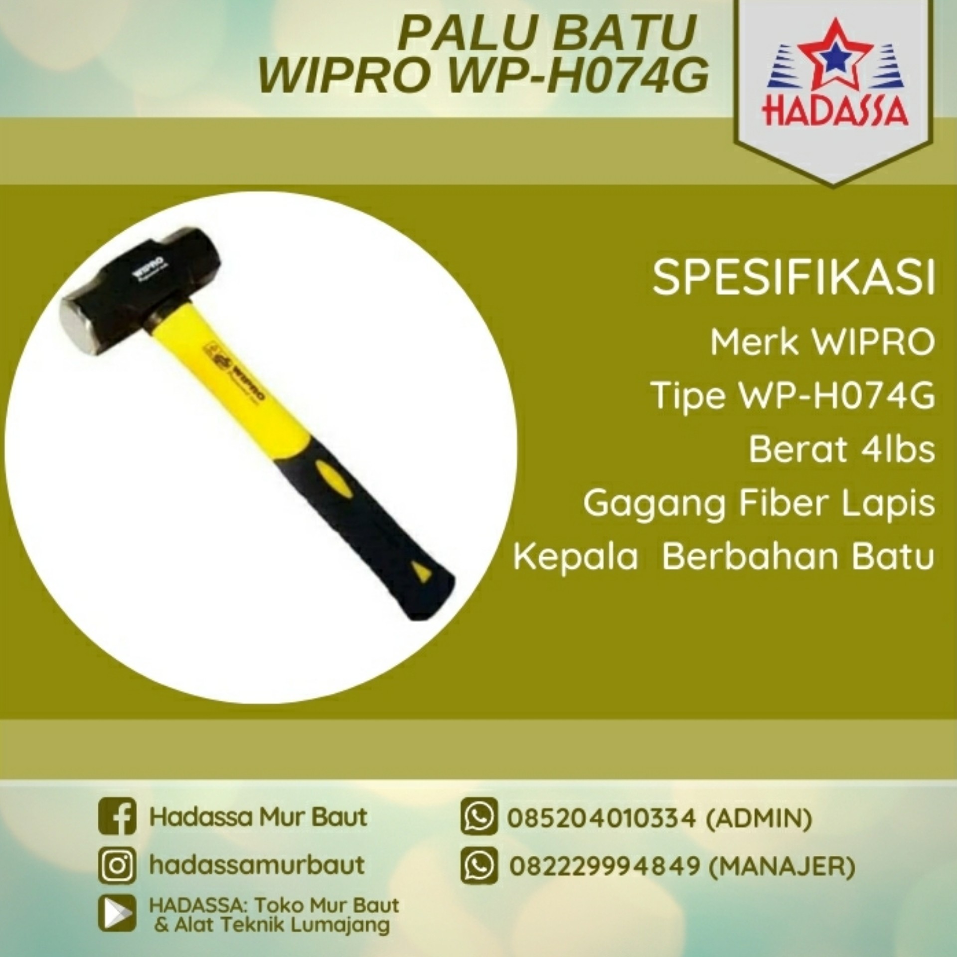 Palu Batu Wipro WP-H074G