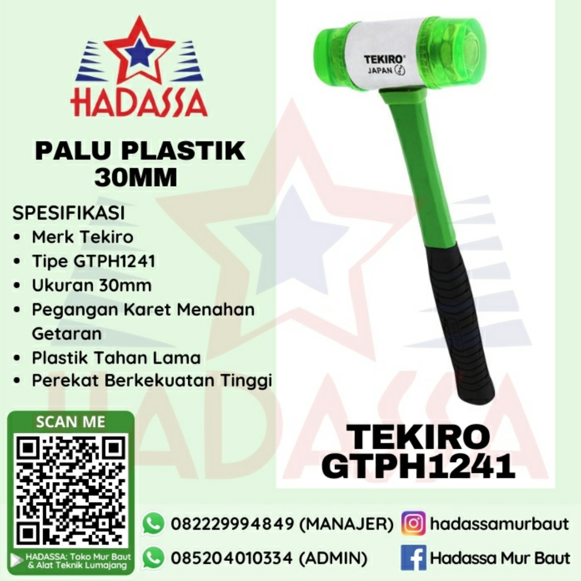 Palu Plastik 30mm Tekiro GTPH1241