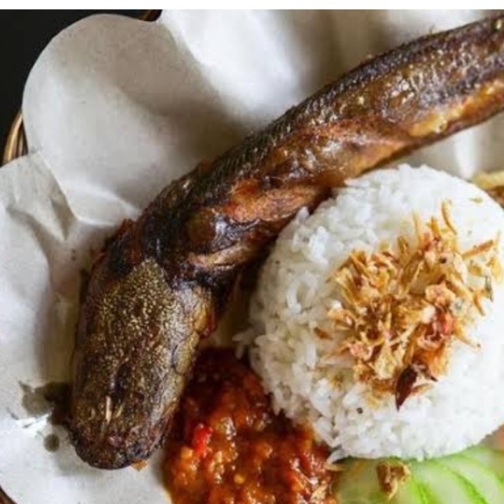 Pecel Lele Pakai Nasi