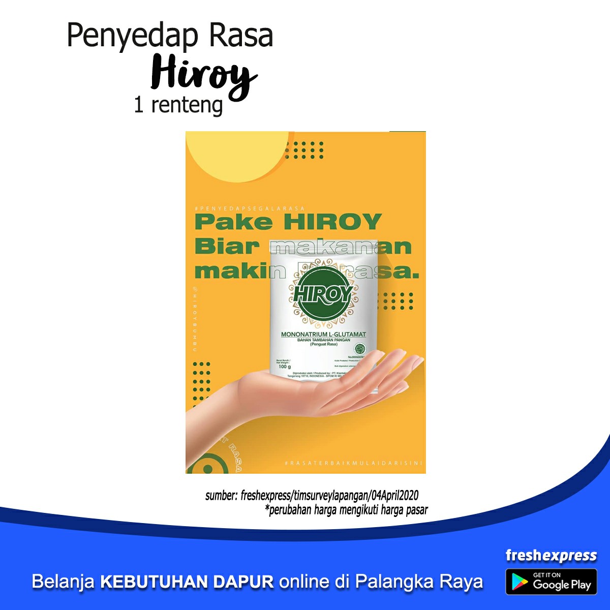 Penyedap Rasa Hiroy 1 Renteng